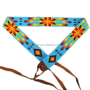Ceinture extensible perlée personnalisée en usine, ceinture extensible perlée vintage avec boucle en bois de teck, ceinture extensible perlée faite à la main arc-en-ciel - Product Image 1