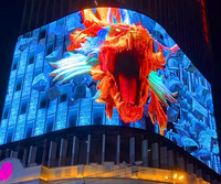 Pantalla de pared de vídeo Led 3D de ojo desnudo personalizada para exteriores, pantalla de pared de vídeo de publicidad Ultra Led para grandes centros comerciales