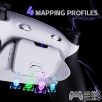 Kit de boutons arrière remappables RISE Plus Max en caoutchouc blanc/noir avec fonction de clic pour arrêter les mouvements pour manette de jeu