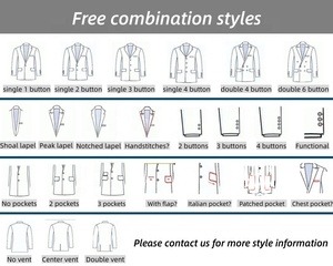 Trajes a Medida, Suministro Directo de Fábrica, Personalización Individual, <span class=keywords><strong>Traje</strong></span> <span class=keywords><strong>Gris</strong></span> Claro 100% Lana con Solapa Hecha a Mano para <span class=keywords><strong>Hombre</strong></span> - Product Image 6