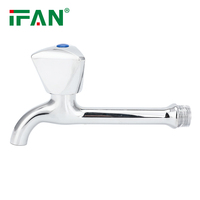 IFAN fournit de longs robinets et robinets à poignée triangulaire robinet de roue 1/2 ''robinets de salle de bain à noyau en plastique pour eau froide