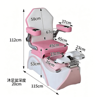 Fauteuil de pédicure réglable pour enfants Grandriver, fauteuils de pédicure de luxe, fauteuil de pédicure électrique rose Thera Mist pour enfants