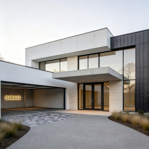 Conception architecturale professionnelle pour maisons françaises à deux étages, plan de l'étage moderne avec 5 chambres, garage et design intérieur - Product Image 1