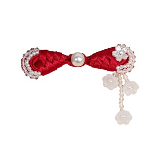 Botón de acrílico para Cheongsam, estilo <span class=keywords><strong>chino</strong></span>, tendencia nacional, con perlas decorativas bordadas a mano, borlas de cristal y hebilla cosida a mano. - Product Image 6