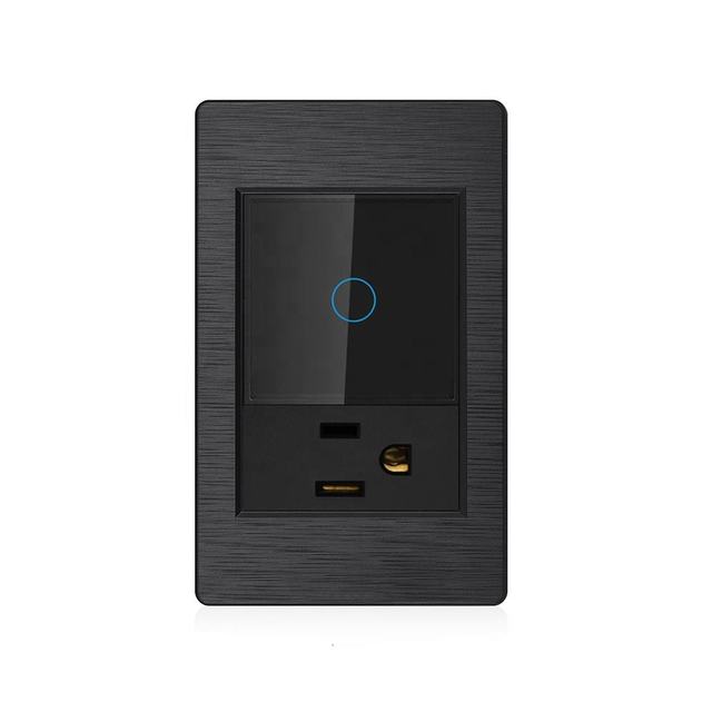Buttons Home Tuya APP Smart Socket 2pin Inteligente Wifi Glass Electrical Box Wifi Touch Switch