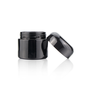 Round Large 30g 50g Smell Proof Air Tight Storage Glass Jar UV Black Dark Violet Stash Jar