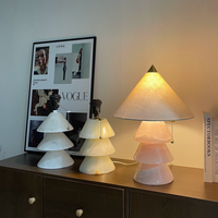 Décoration artisanale en pierre d'onyx naturel empilée, lampe de table avec abat-jour en lin, base en pierre translucide pour la décoration intérieure