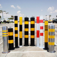 ROADSAFE-Verrouillage de Parking Colonne en Acier Flexible, Anticollision, Jaune et Noir, Borne Amovible avec Clé, 600mm, 660mm