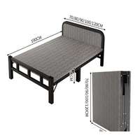 Cadre de lit pliant gain de place en fer vintage durable pour chambre d'hôtes, dortoir, bureau, hôtel