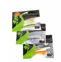 Refermable fermeture éclair cintre trou poisson leurre sac emballage pochette personnalisé en plastique souple appât trois côtés joint sacs pour la pêche