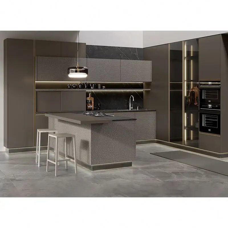 Dapur kecil standar rumah Modern Harga Murah Modular desain lemari dapur tata letak dapur kecil