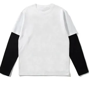 Camiseta Personalizada Unisex <span class=keywords><strong>2</strong></span> en 1 de Doble Capa con Manga Larga, Camiseta con Manga de Doble Capa - Product Image 5