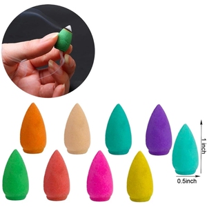 Quemador de incienso de reflujo, incienso de <span class=keywords><strong>Buda</strong></span>, rosa, menta, sándalo Natural, cono de té, para quemador antiolor, 60 uds. - Product Image 3