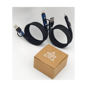 Câble de charge magnétique tout-en-un 100W PD 27W double sortie USB-C lumineux tressé anti-emmêlement - Product Image 1