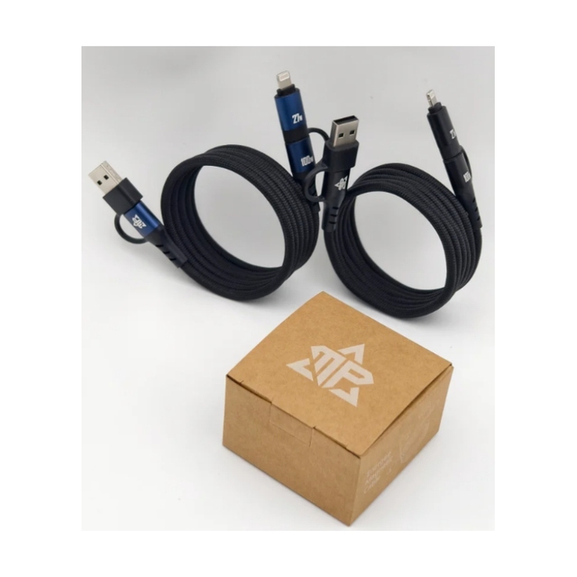 All-in-One Magnetic Fast Charging Cable 100W PD 27W Dual Output USB-C Light Up Braided Tangle-Free