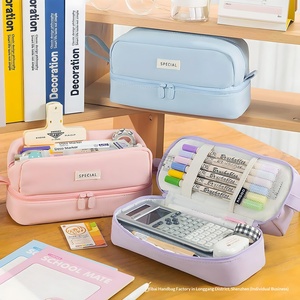Trousse à crayons en tissu grande capacité, multifonctionnelle, élégante, double couche, pour collégiennes - Product Image 3