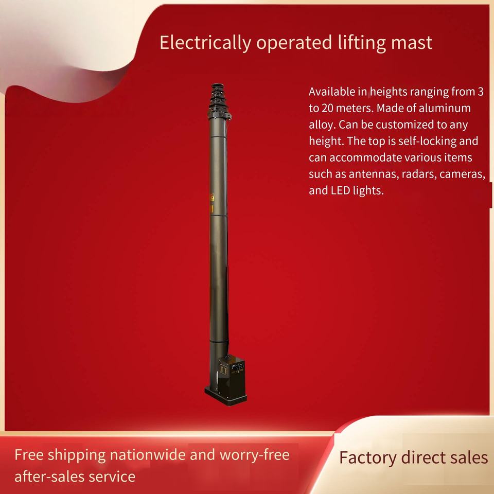 Teleste Rack Mount Device Durable 3 -25m Electric Automatic Telescope Mast Aluminium Alloy Lock ...