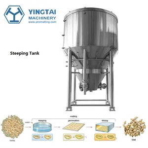 Yingtai Promalting Equipment Professional Cylindroconical Steeping Tank and Barley Malt Germination drum for malt producers