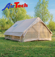 Grande tente de camping gonflable portable en tissu Oxford imperméable pour toutes les saisons, avec chambre climatisée et installation rapide
