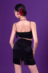 Traje <span class=keywords><strong>de</strong></span> <span class=keywords><strong>Baile</strong></span> Latino para Niñas Vennystyle, Top con Tirantes, Falda Profesional Estándar Nacional, Traje <span class=keywords><strong>de</strong></span> Clase - Product Image 6