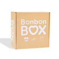 Vente en gros d'emballage de carton d'expédition rigide imprimé de dessin animé kraft Boîte d'expédition en carton Boîtes postales avec logo personnalisé