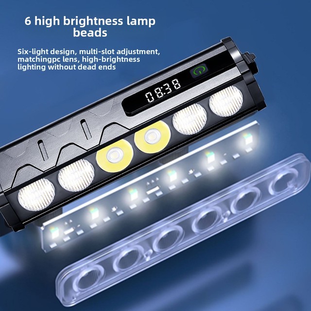 Ultra Bright 6 LED Bicycle Light Waterproof USB Charging Headlamp with Dual Mount for MTB Road Bike Night Riding Front Light