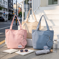 Sac fourre-tout en toile robuste pour femme et fille, sac à bandoulière zippé tendance, sac de shopping personnalisé avec logo pour femme