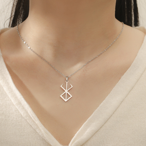 Creux En Acier Inoxydable Fury Rune Collier Or Couleur Fury Rune Charme Collier Cadeaux Amulette pour Hommes - Product Image 2