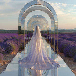 LEDA New Arrival Modern Reusable Silver Mirror Aisle <b>Runner</b> Floor <b>Carpet</b> for Wedding Events Decor - Product Image 6
