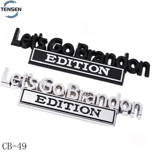 Ferragens de carro de liga de zinco, alta qualidade, letras personalizadas, cromada, galvanização, marca 3d, etiqueta do carro com adesivo