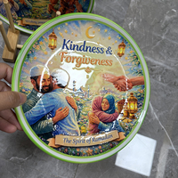 Assiette en mélamine 3D gaufrée, décorative pour le Ramadan et l'Aïd, motif de bénédiction familiale musulmane, souvenir de voyage islamique