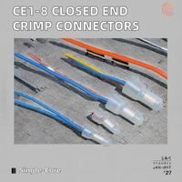 Conectores de terminales de crimpado de extremo cerrado 2P Nylon Cobre Automotriz Tipo F Cable de alimentación Conectores de cable 22-16 16-14 12-10 Calibre