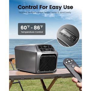 Aire acondicionado portátil Fo-Blood de 6800 Btu, unidad de refrigeración y calefacción 5 en 1 silenciosa para tiendas de campaña con control remoto - Product Image 6