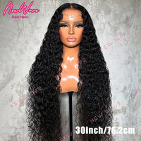 Peluca Larga de Cabello Humano Virgen con Encaje Transparente HD, Ondas Nuevas de Lujo, 13*4, 250% de Densidad, con Pegamento y Encaje Frontal, Estilo Indio