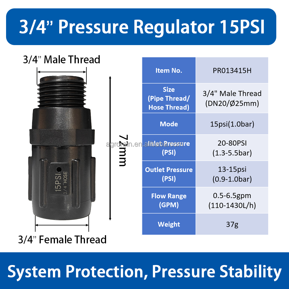 3/4'' 15 psi (1 bar)