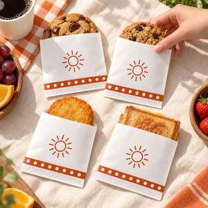 Bolsas de Papel Planas Impresas Personalizadas para Alimentos, sin Refuerzos Laterales, con Base Plegable, para Galletas, Hash Browns y Bocadillos - Product Image 2