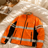 Veste de travail extérieure personnalisée pour hommes, haute visibilité, respirante, réfléchissante, imperméable, en polyester, avec doublure de manches amovible