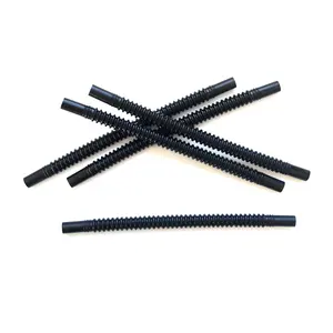 ID8mm 200mm Black PA12 Plastic Bendable Assembly Line Corrugated Bellows Pipe For Fuel Pump