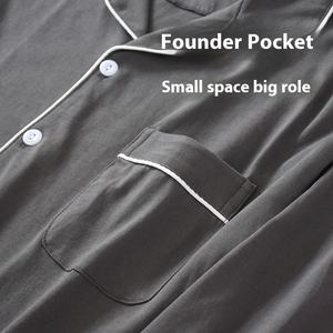 Ensemble de <span class=keywords><strong>pyjama</strong></span> pour <span class=keywords><strong>homme</strong></span> 100% coton à manches longues et <span class=keywords><strong>pantalon</strong></span> style ample <span class=keywords><strong>grande</strong></span> <span class=keywords><strong>taille</strong></span> - Product Image 4