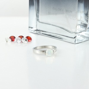 yunnique <b>Silver</b> <b>Opal</b> <b>Ring</b> Women's Prong Setting Ball Shape Jewelry Gift Fashion <b>Ring</b> - Product Image 3