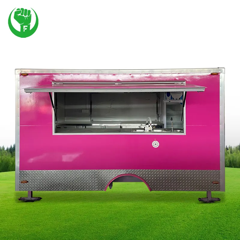 Industry Food Truck Concession Stand Trailer Mobile Kitchen Street Small Food Trailer Food Vending Carts with Kitchen for Sale