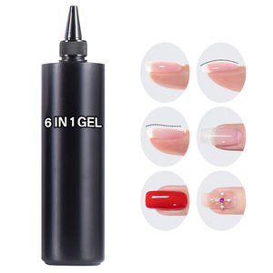 Gel semi-permanent <span class=keywords><strong>à</strong></span> nivellement automatique UV 6 en 1, couche <span class=keywords><strong>de</strong></span> finition avec base en caoutchouc, gel d'extension pour <span class=keywords><strong>ongles</strong></span> dans une bouteille, 1kg - Product Image 1