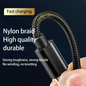 โรงงานขายส่ง สายชาร์จโทรศัพท์แบบเร็ว คุณภาพสูง 1 เมตร 2 เมตร USB C TYPE-C สายไนลอน สำหรับโทรศัพท์และแท็บเล็ต - Product Image 6