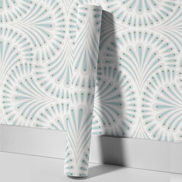 Blue/Green Paisley Pattern Self-Adhesive Waterproof Anti-Fouling Modern Design Temporary Decorative Wallpaper for Bedroom Hotel