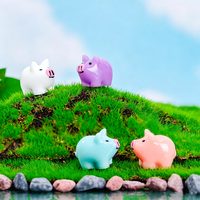 Mini figurines d'animaux de dessin animé, mini cochon mignon en résine, artisanat en résine, bricolage, mini ornement de jardin féerique, décoration mignonne pour la maison