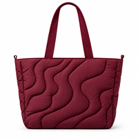 Sac fourre-tout matelassé en nylon personnalisé pour femme, léger, avec double poignée, sac de shopping à bandoulière, OEM ODM