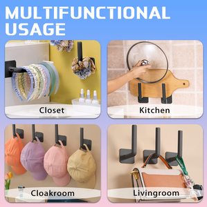 Pas de perceuse adhésif métal chapeau crochets pour <span class=keywords><strong>mur</strong></span> stockage organisateur support pour salon salle de bain et armoire pour sac de rangement - Product Image 5