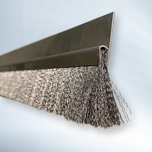 Brosse à lanières en alliage d'aluminium de type H pour panneau aveugle de cabinet 2U, brosse de protection inférieure pour boîtier de câbles, épaisseur et longueur des poils personnalisables - Product Image 2