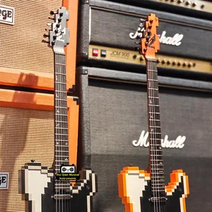 <span class=keywords><strong>Guitare</strong></span> électrique Mojolnir Pixel 8 bits STAGE-T Zero P0 Corps en acajou Touche en ébène 6 cordes - Product Image 3