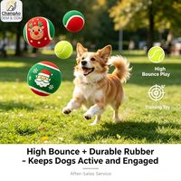 Lot de 3 balles de tennis en caoutchouc pour chien, durables, rebondissantes, jouet interactif d'entraînement pour chiens de petite et moyenne taille, cadeau de Noël, vente en gros OEM